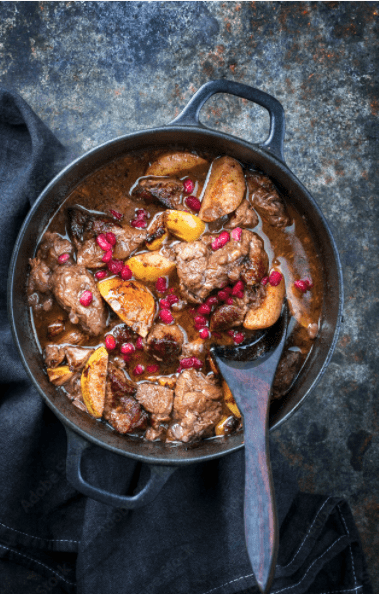 DUCK WITH POMEGRANATE SWEET AND SOUR SAUCE
