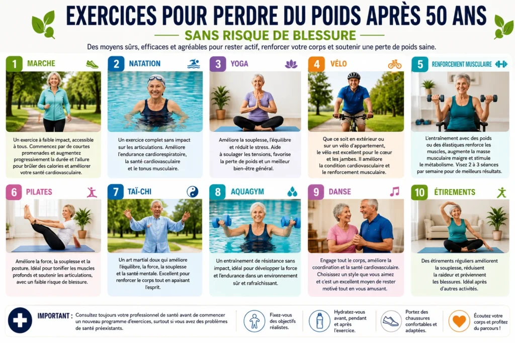 exercices de perte de poids sûrs et à faible impact